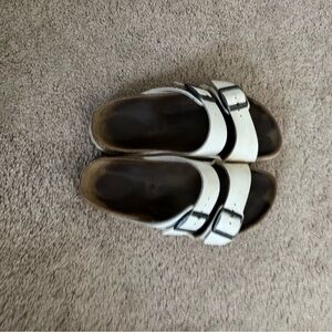White Double Strap Birkenstocks